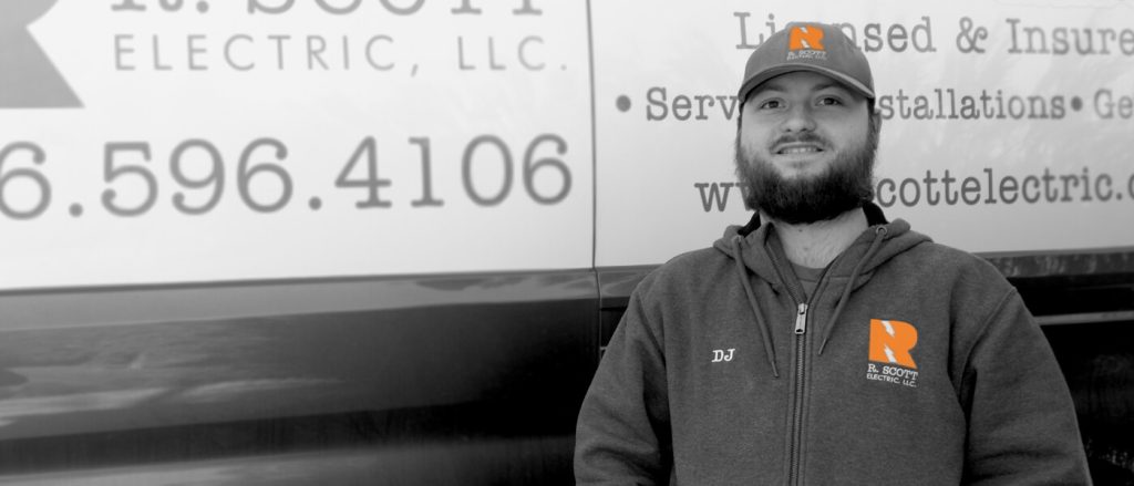 A photo of DJ, one of the electricians at R. Scott Electric